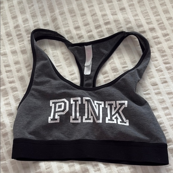 PINK Victoria's Secret Other - PINK Victoria's Secret Gray and Black Sports Bra Medium Support